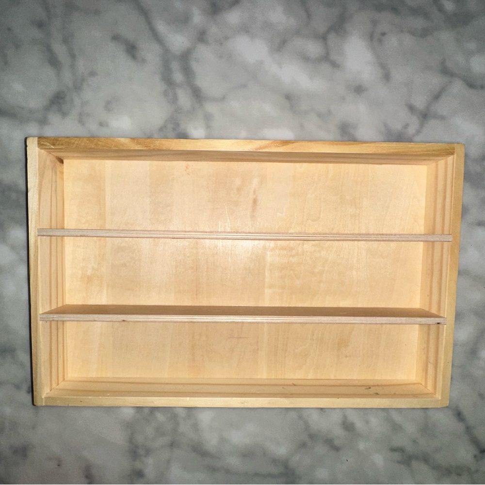 Ningbo tooky toy trinket Wooden Display Shelf